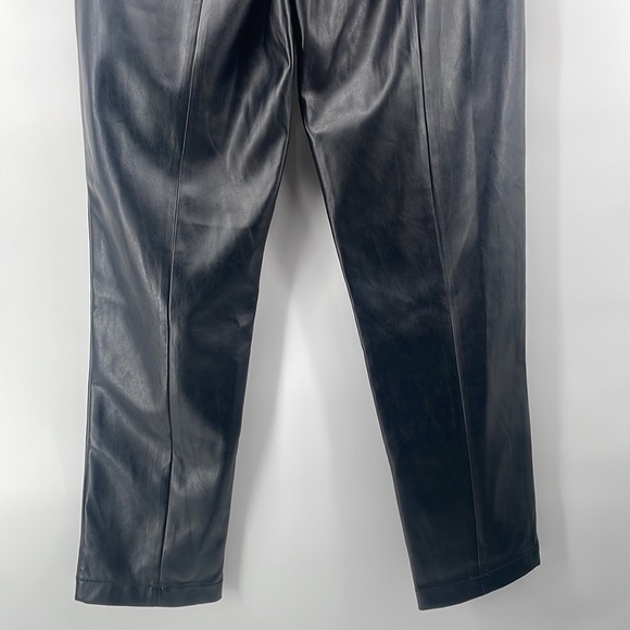 H by Halston black faux leather stretch pants front pockets NWT sz sm - Picture 11 of 11
